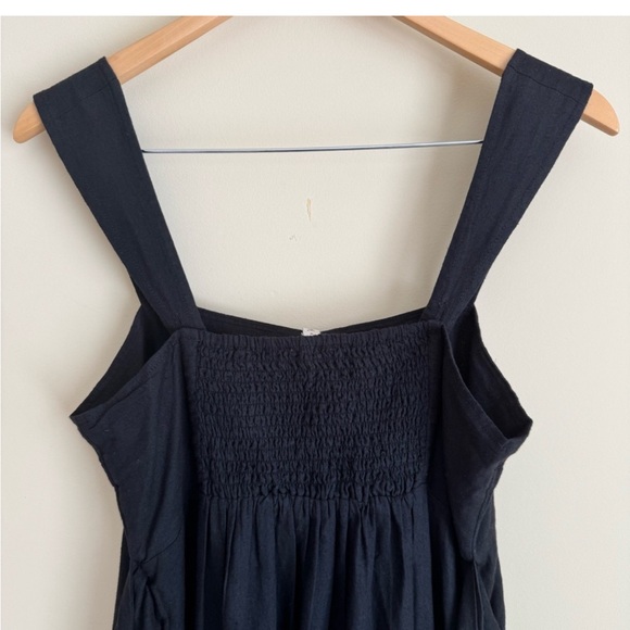 Anthropologie Pilcro Sleeveless Square Neck Linen Midi Dress Small Black - Picture 4 of 9